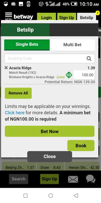 Betway android download